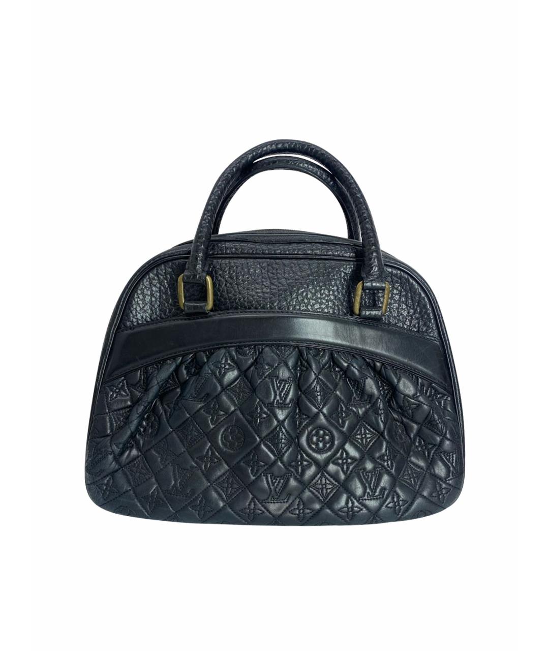 LOUIS VUITTON Черная кожаная сумка с короткими ручками, фото 1