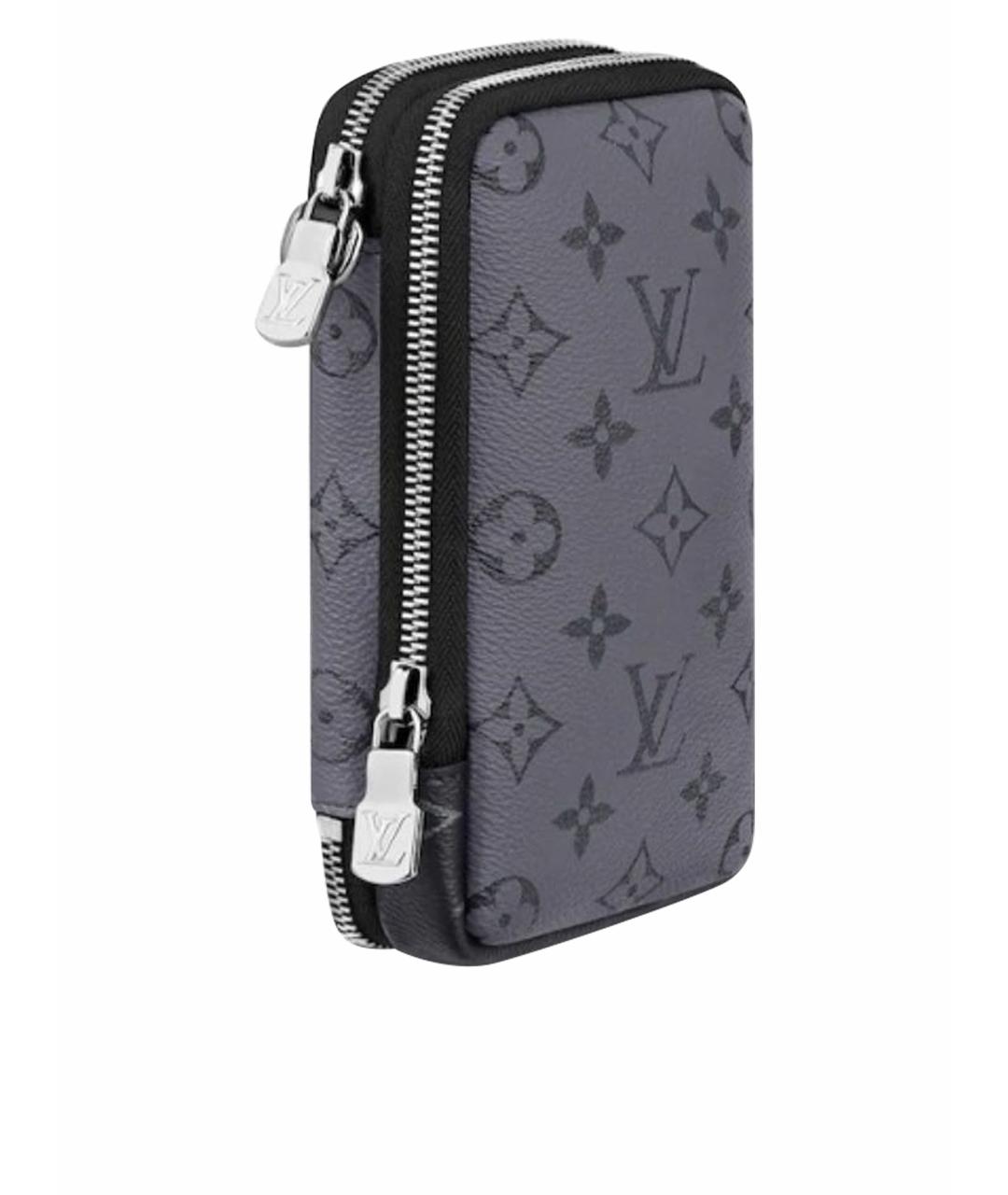 LOUIS VUITTON Антрацитовая барсетка из искусственной кожи, фото 1