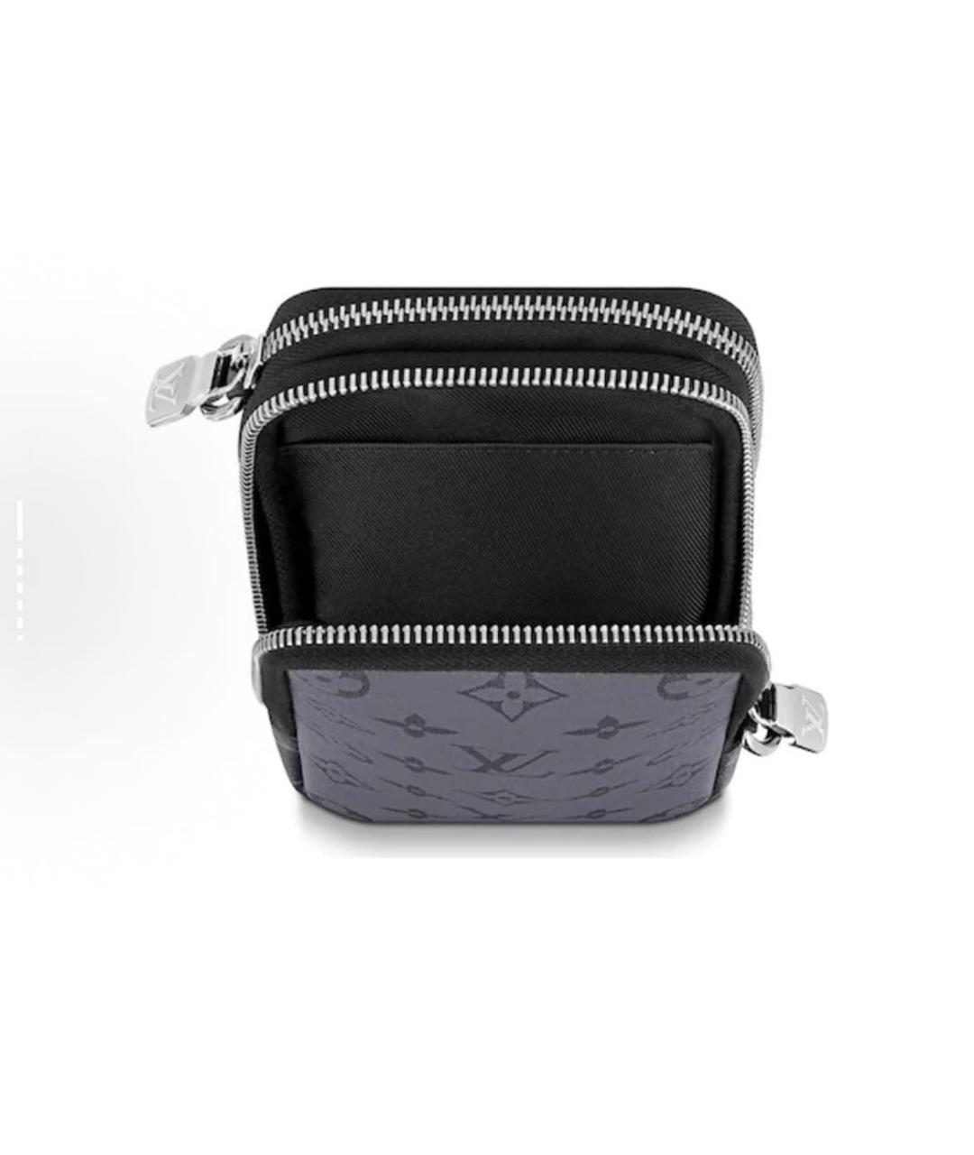 LOUIS VUITTON Антрацитовая барсетка из искусственной кожи, фото 3