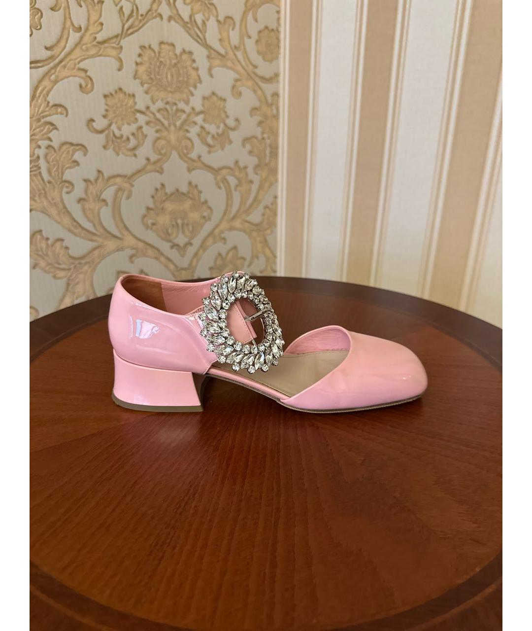 MIU MIU Розовые туфли из лакированной кожи, фото 9