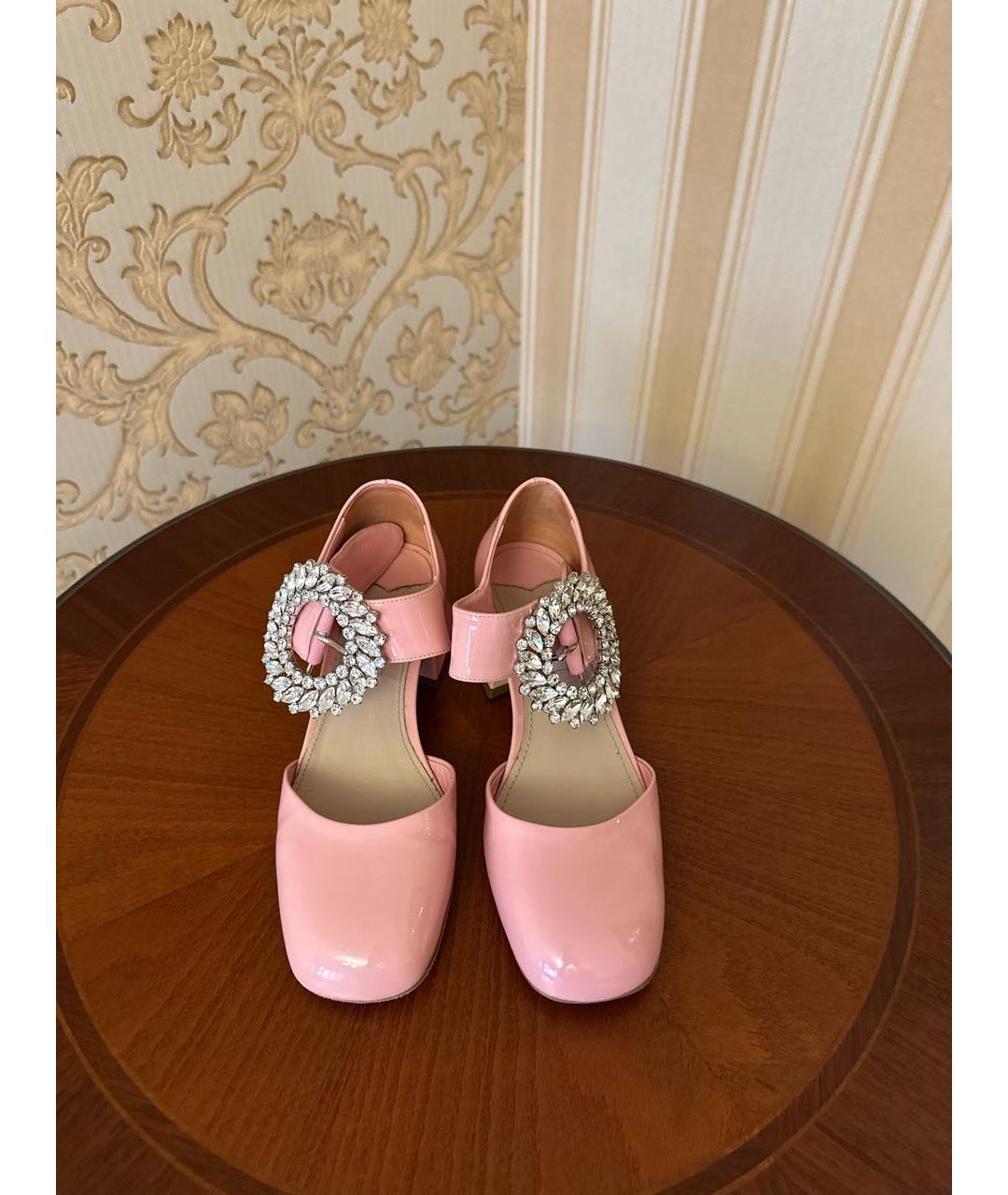MIU MIU Розовые туфли из лакированной кожи, фото 2