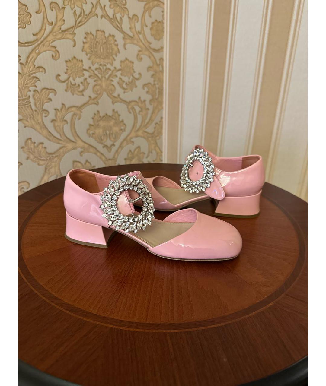 MIU MIU Розовые туфли из лакированной кожи, фото 6