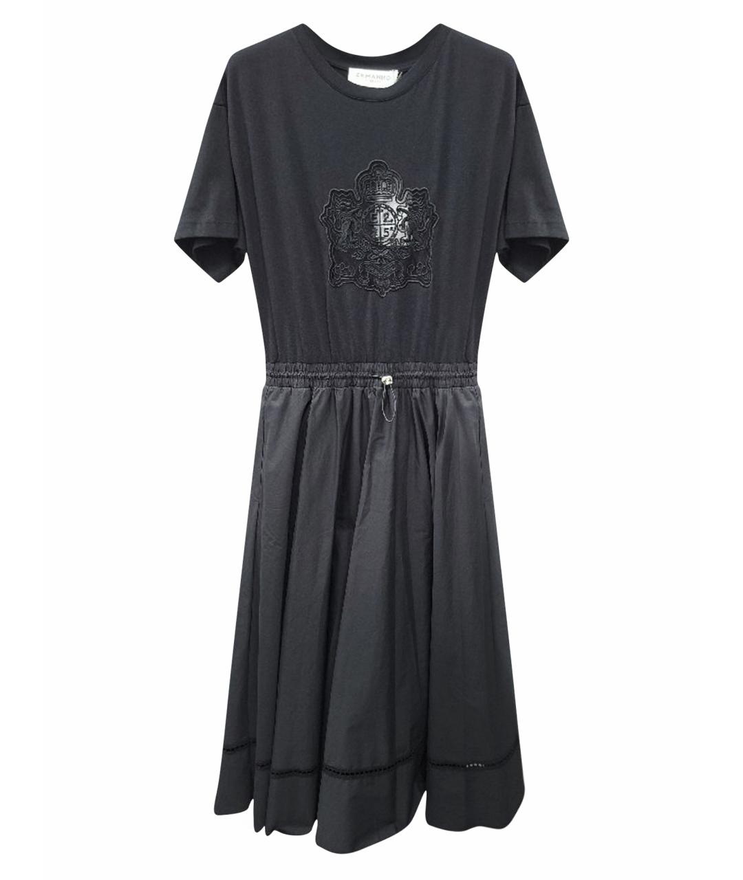 ERMANNO SCERVINO Черное хлопковое повседневное платье, фото 1