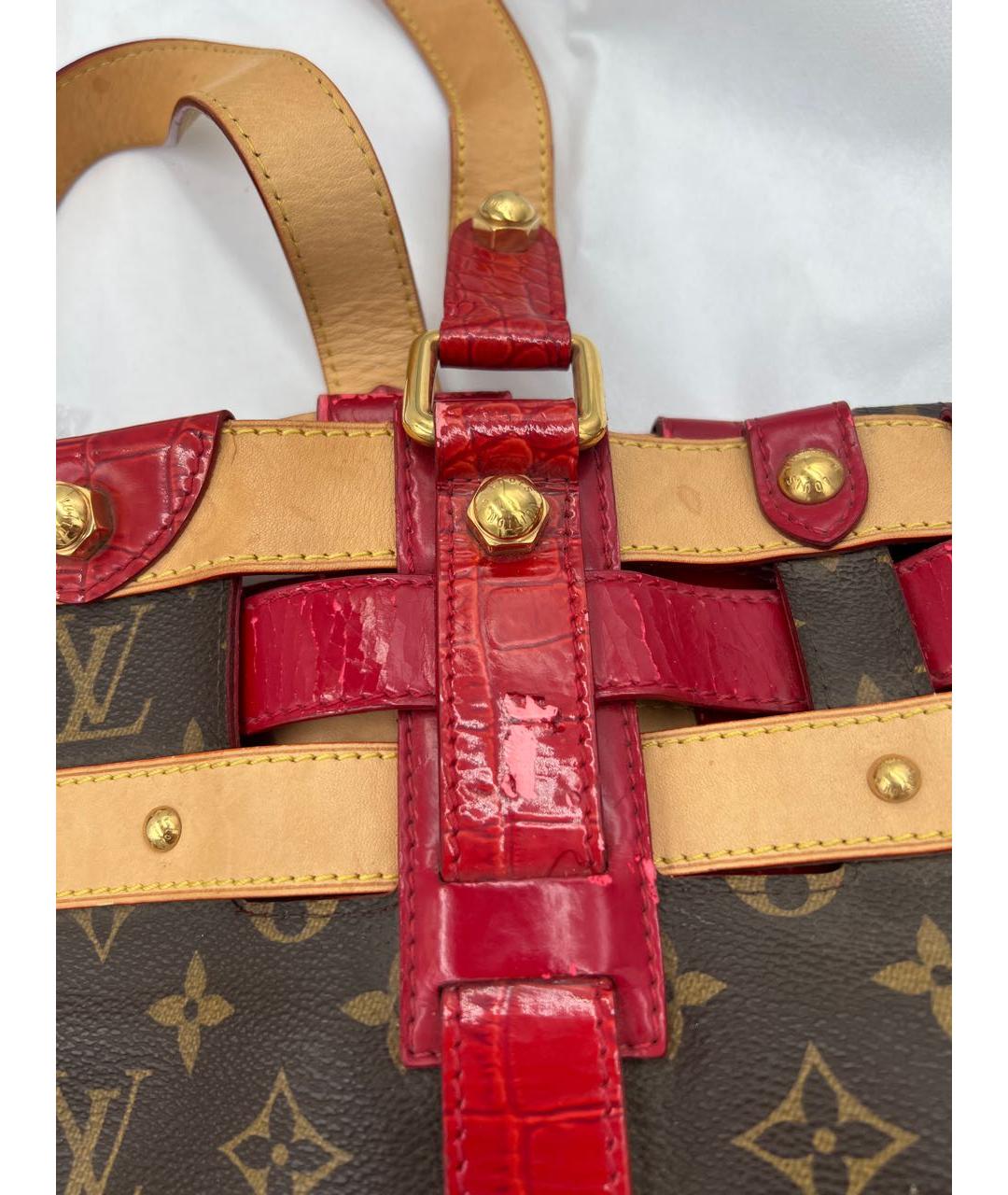 LOUIS VUITTON Коричневая кожаная сумка тоут, фото 4