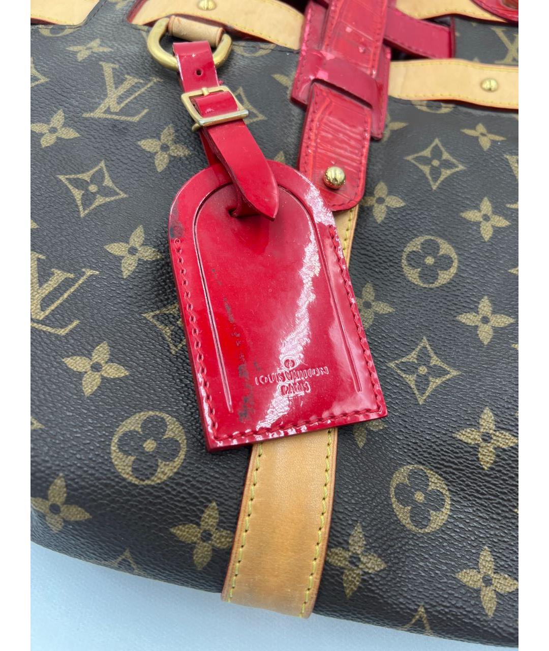 LOUIS VUITTON Коричневая кожаная сумка тоут, фото 3