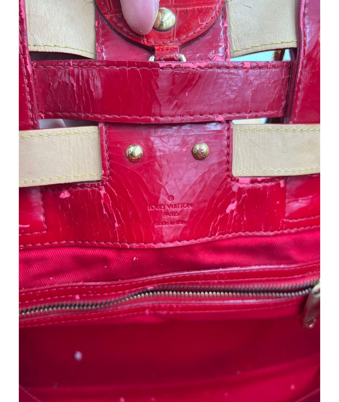 LOUIS VUITTON Коричневая кожаная сумка тоут, фото 7