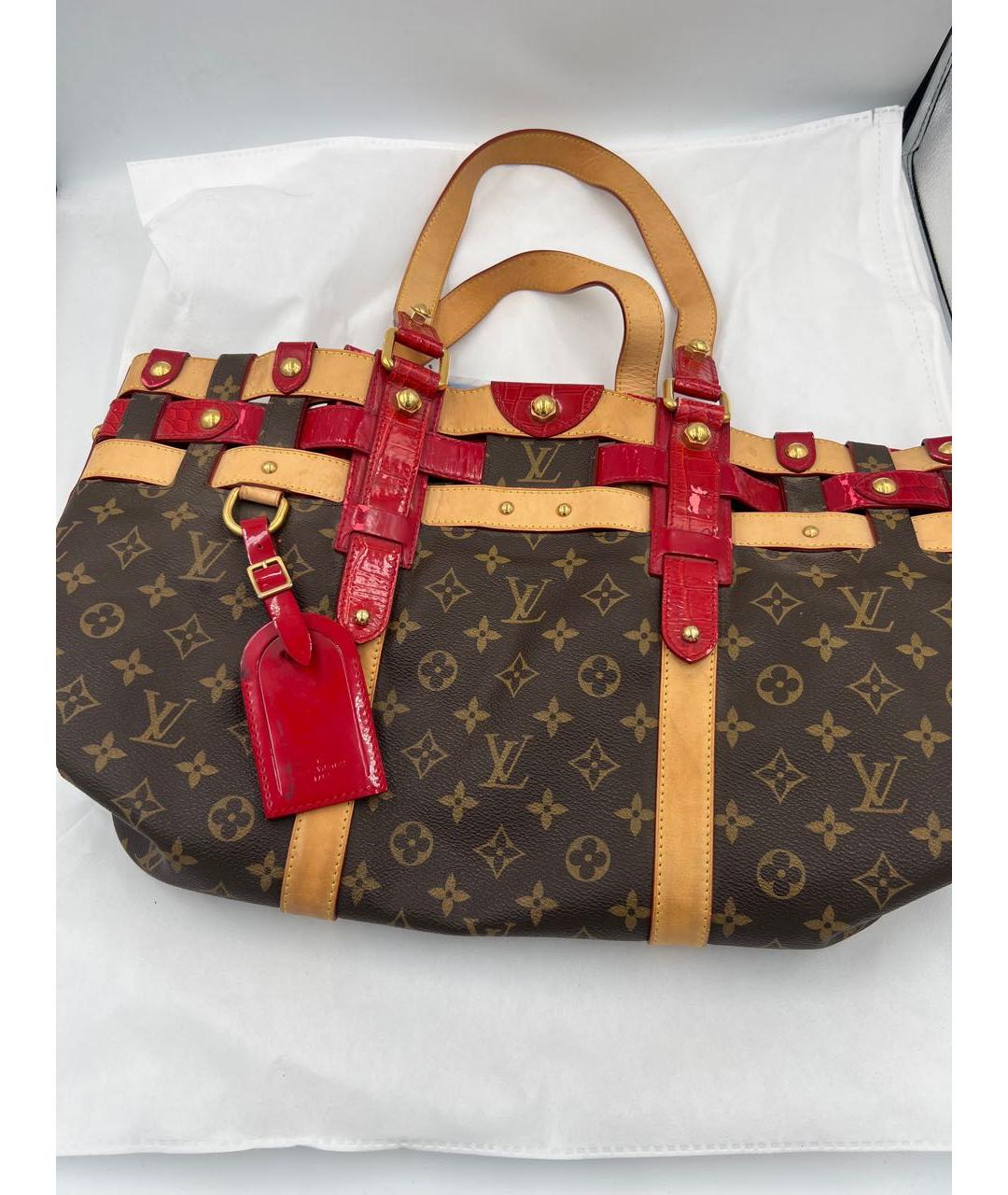 LOUIS VUITTON Коричневая кожаная сумка тоут, фото 2