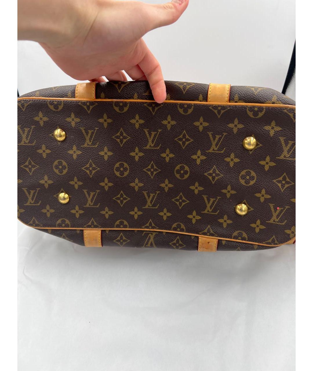 LOUIS VUITTON Коричневая кожаная сумка тоут, фото 5
