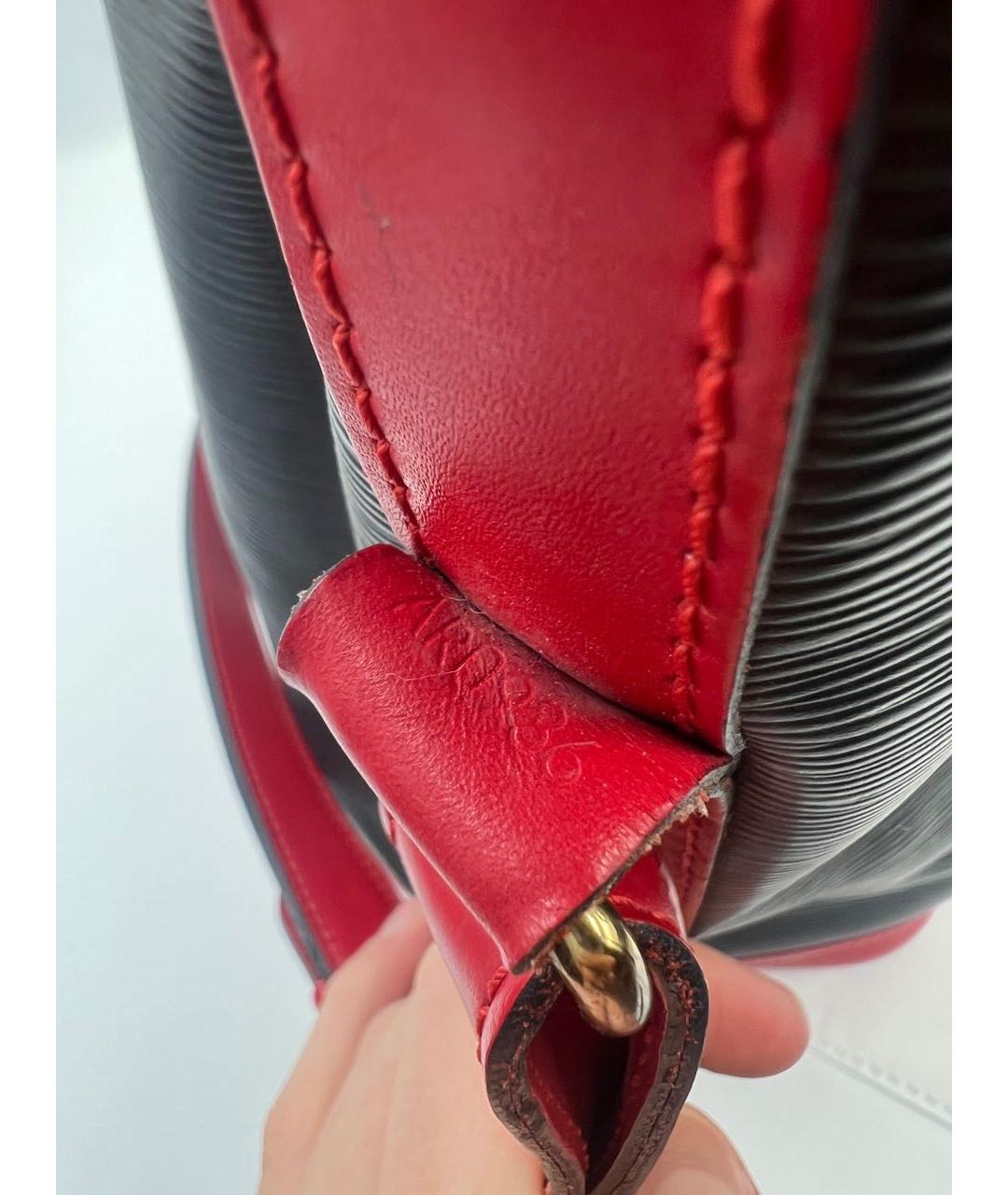 LOUIS VUITTON Черная кожаная сумка тоут, фото 5