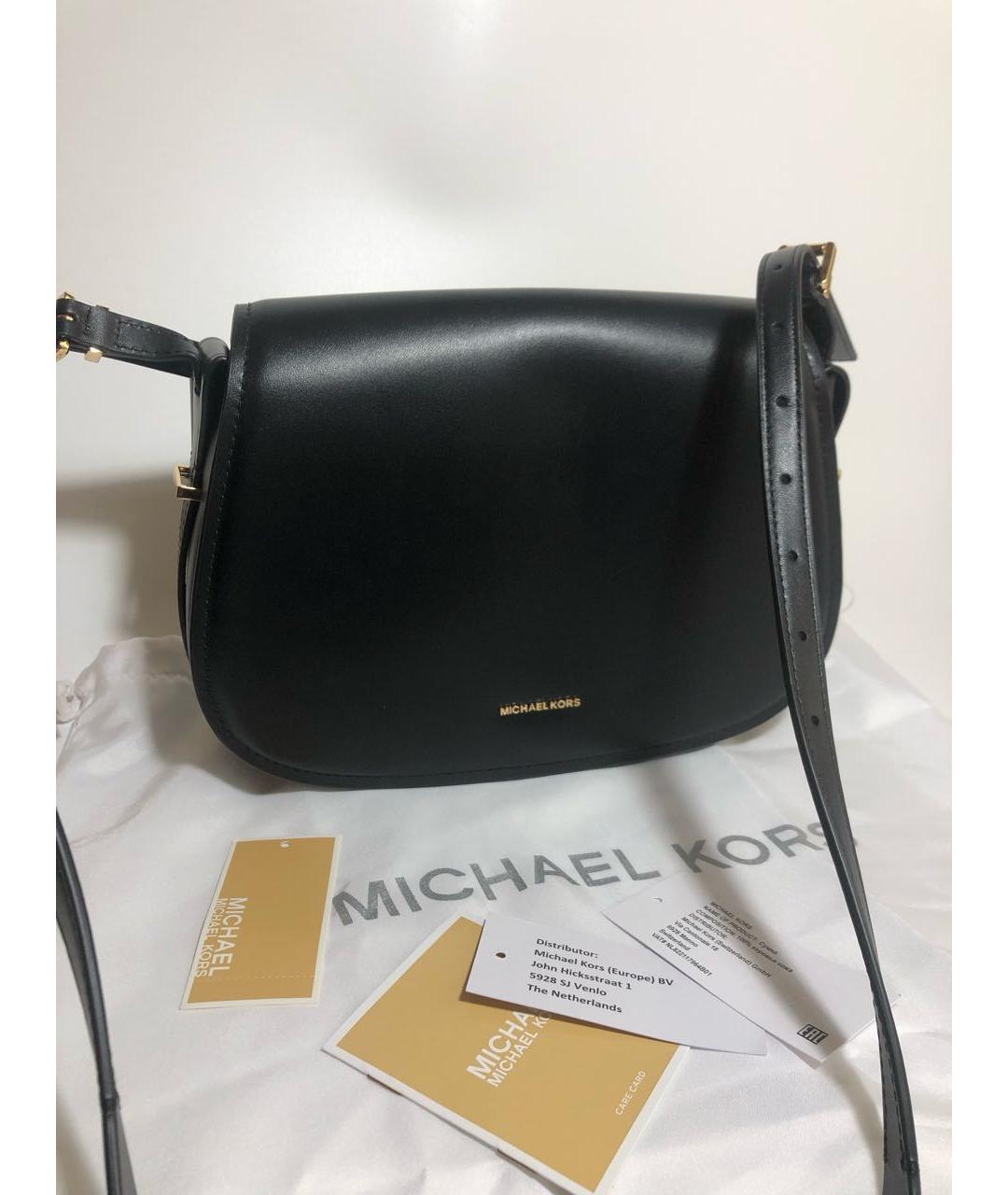 MICHAEL KORS Черная кожаная сумка через плечо, фото 5