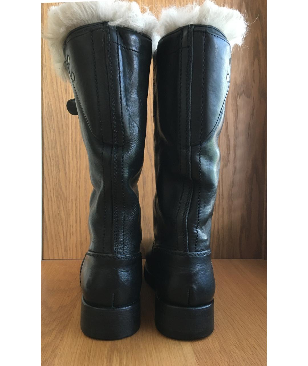 BURBERRY Черные кожаные сапоги, фото 4