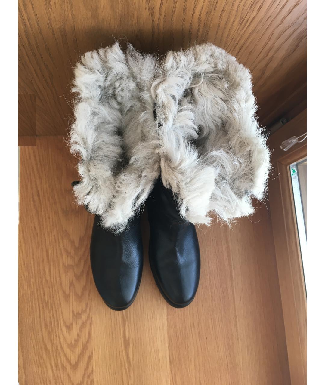 BURBERRY Черные кожаные сапоги, фото 3