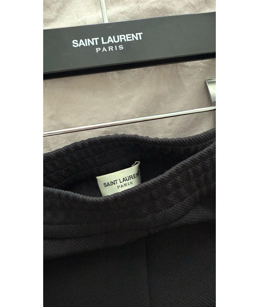 SAINT LAURENT Черные хлопко-эластановые леггинсы и велосипедки, фото 3