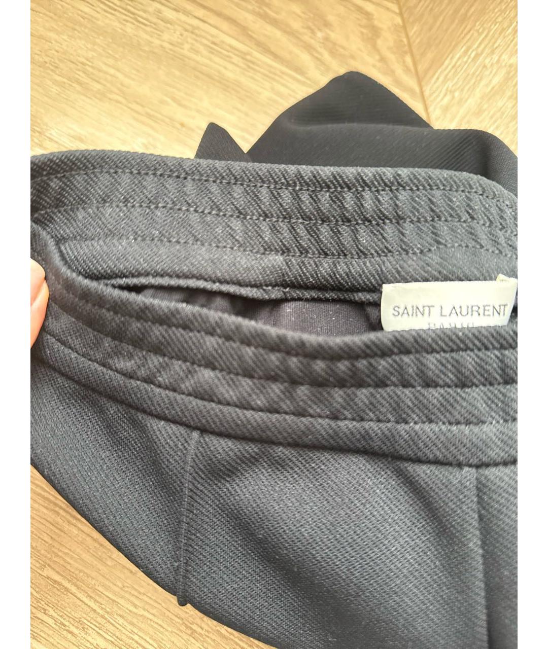 SAINT LAURENT Черные хлопко-эластановые леггинсы и велосипедки, фото 4