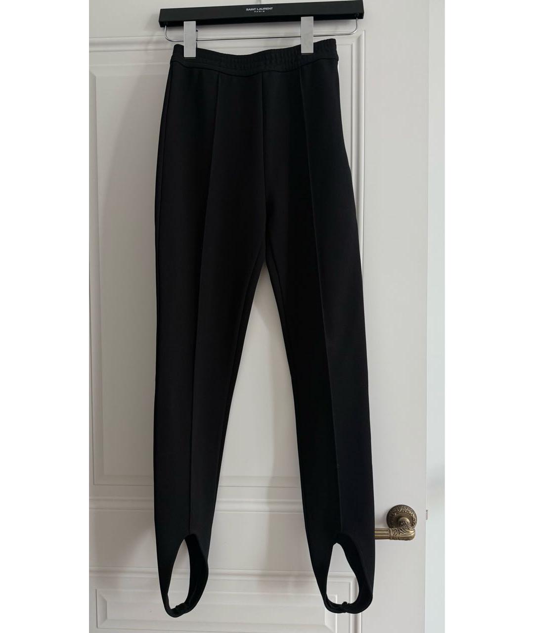 SAINT LAURENT Черные хлопко-эластановые леггинсы и велосипедки, фото 2