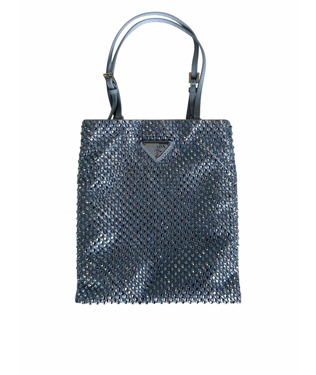 PRADA Голубая синтетическая сумка с короткими ручками, фото 1