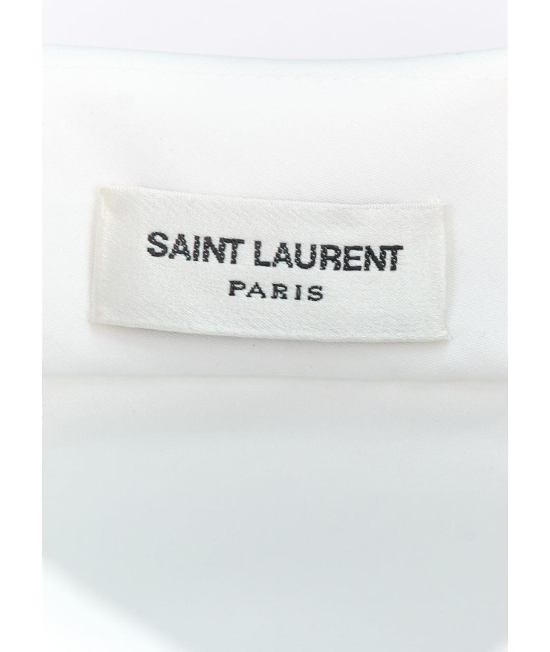 SAINT LAURENT Белая хлопковая рубашка, фото 4