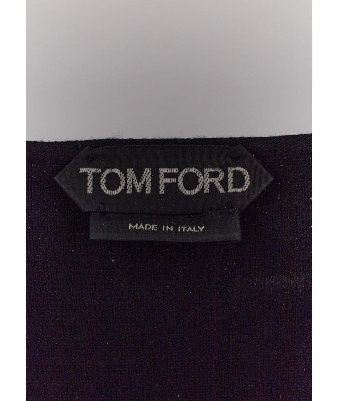 TOM FORD Черное шерстяное повседневное платье, фото 5