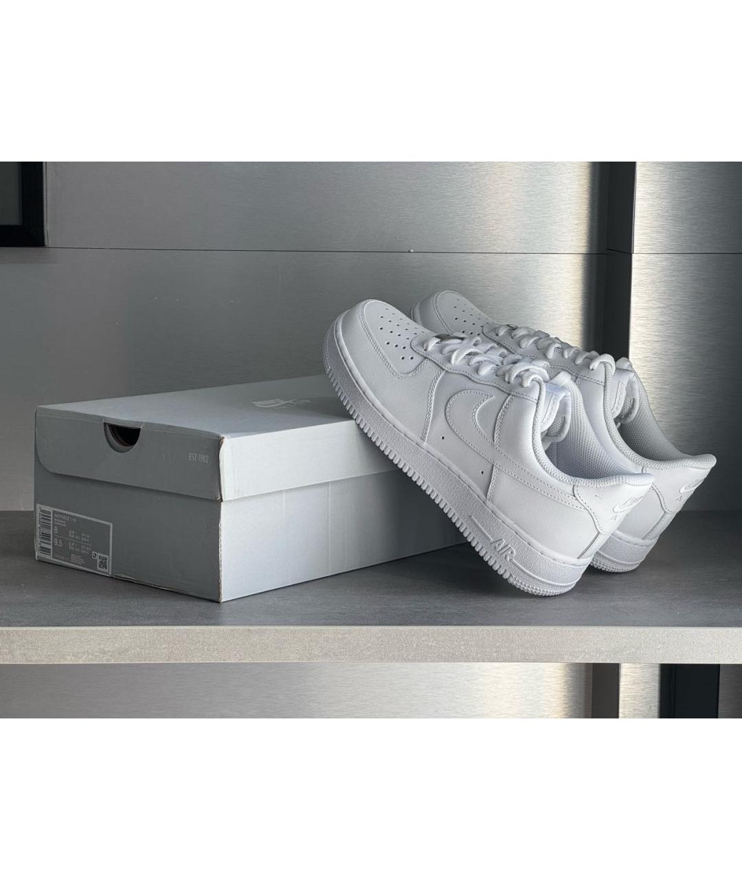 NIKE Белые кожаные низкие кроссовки / кеды, фото 7
