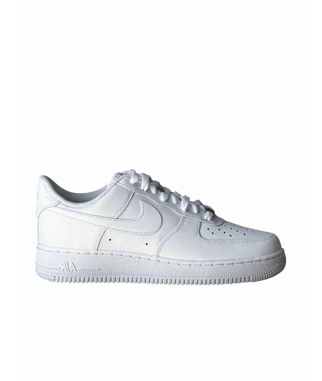 NIKE Белые кожаные низкие кроссовки / кеды, фото 1