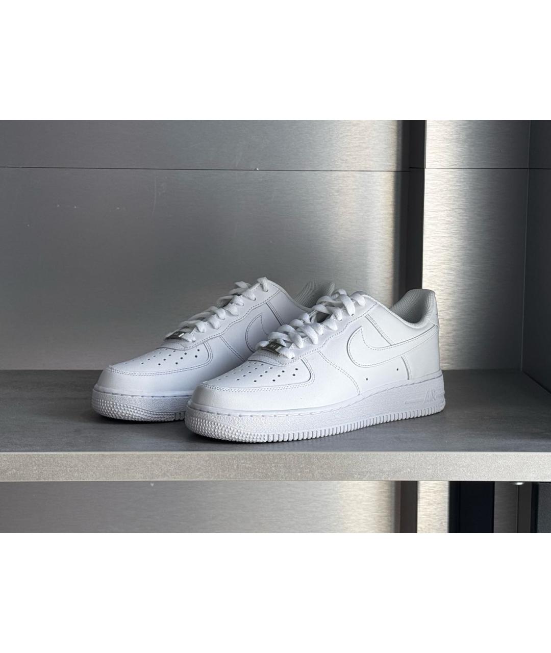 NIKE Белые кожаные низкие кроссовки / кеды, фото 5