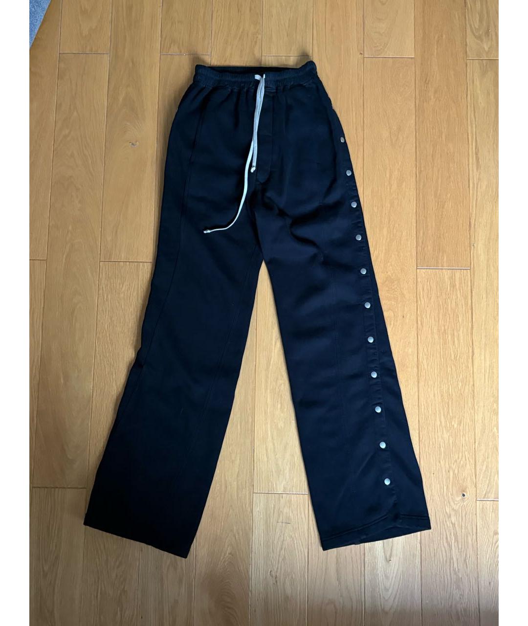 RICK OWENS DRKSHDW Черные хлопковые брюки широкие, фото 5
