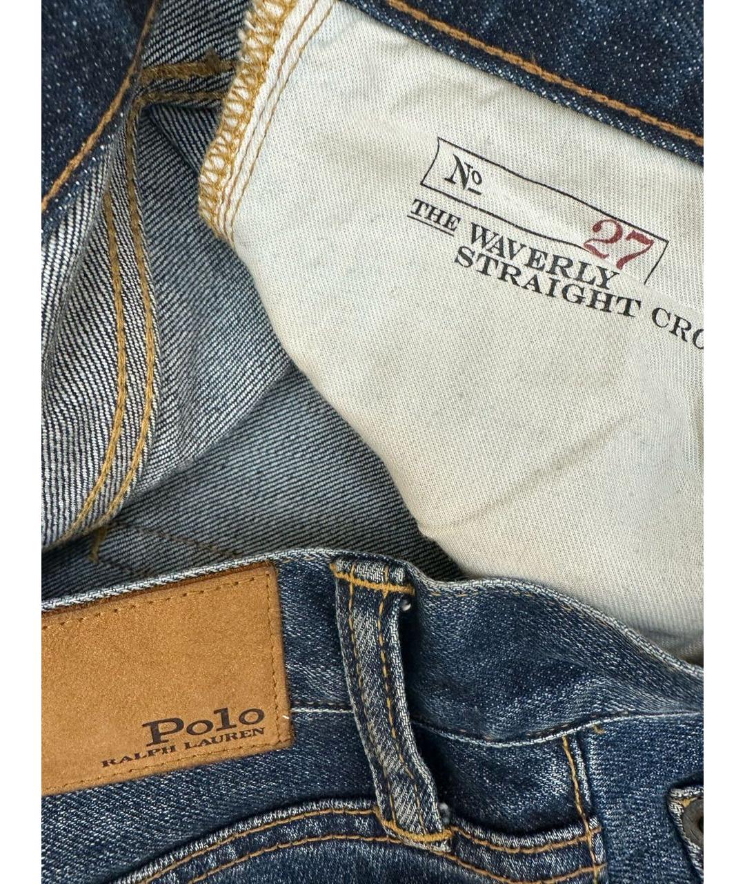 POLO RALPH LAUREN Синие хлопковые прямые джинсы, фото 5