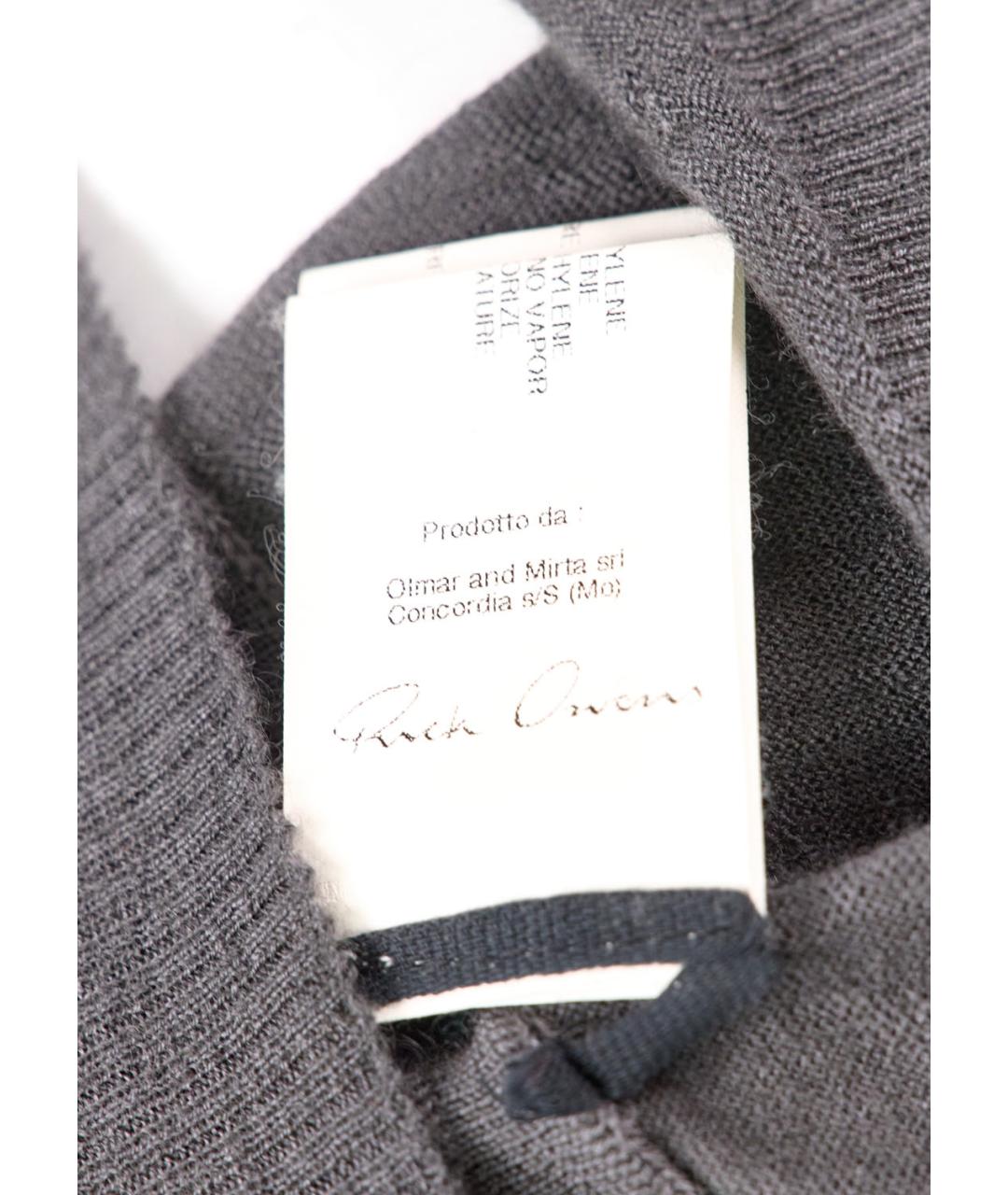 RICK OWENS Серое кашемировое повседневное платье, фото 5