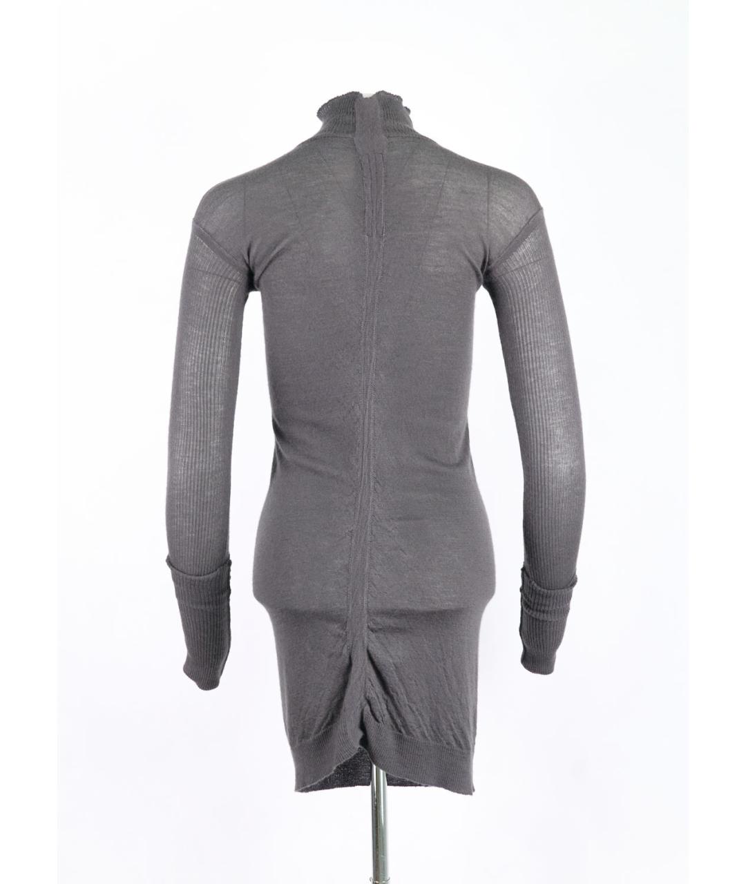 RICK OWENS Серое кашемировое повседневное платье, фото 4