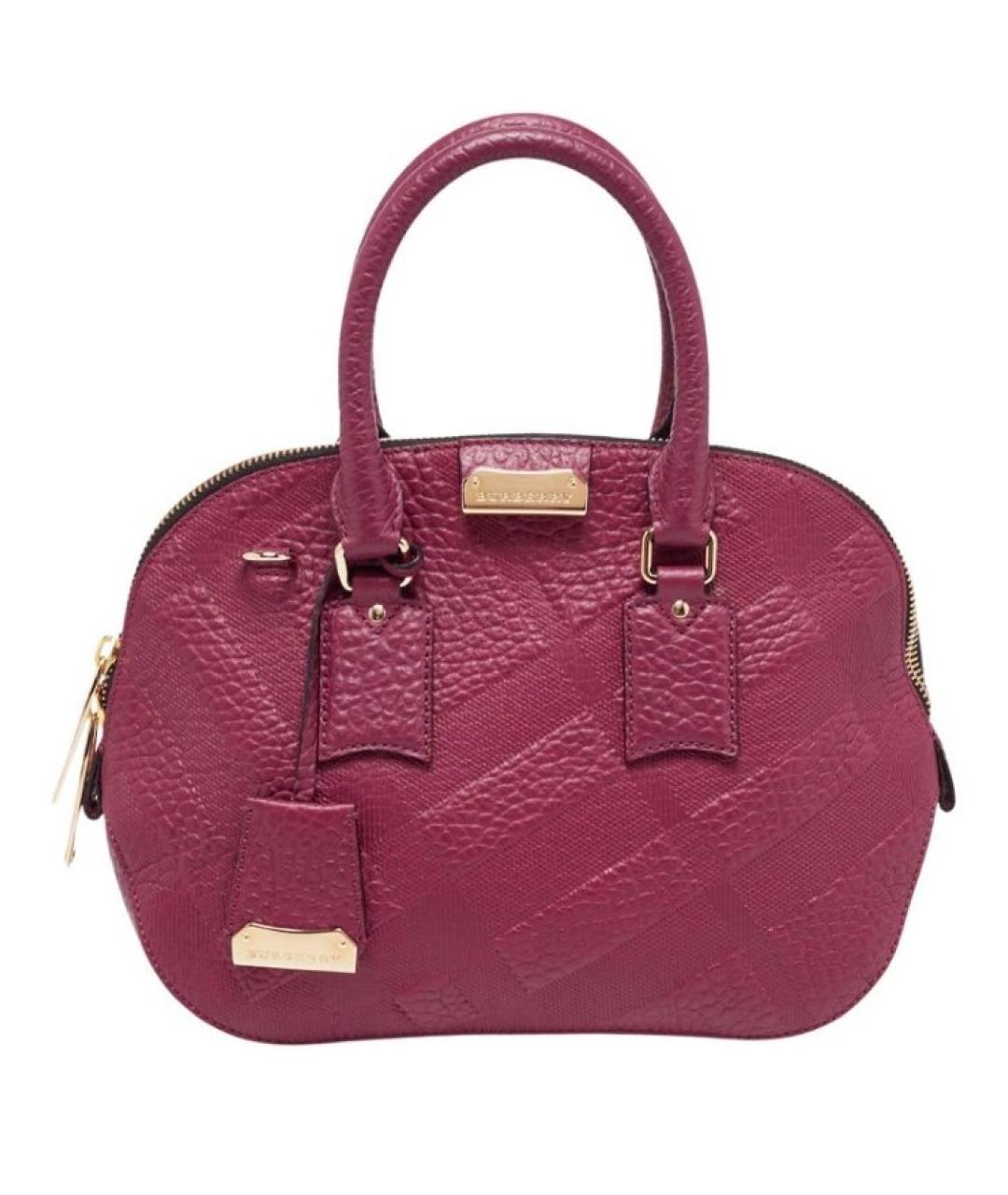 BURBERRY Бордовая кожаная сумка с короткими ручками, фото 10