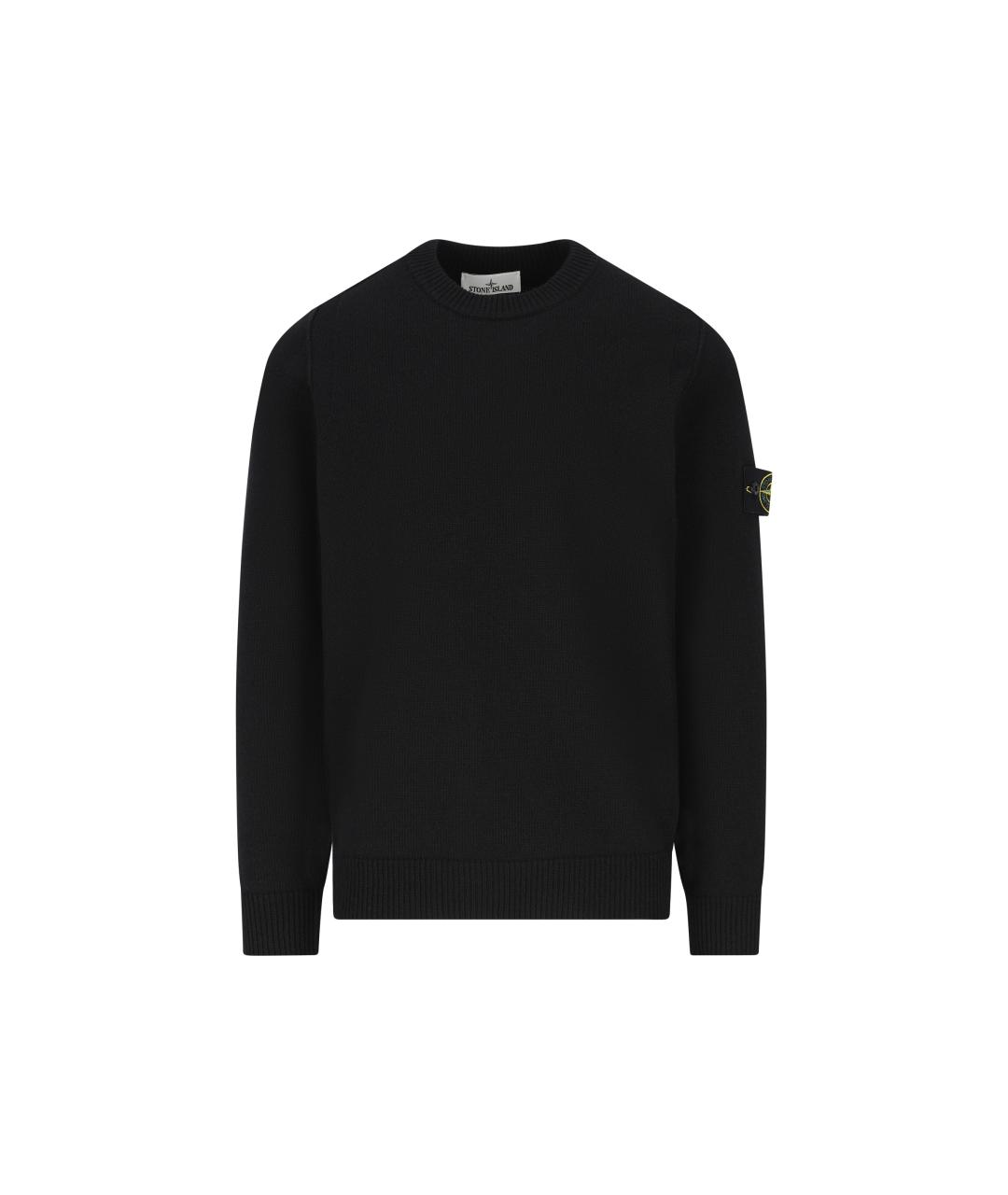 STONE ISLAND Черный шерстяной джемпер / свитер, фото 1