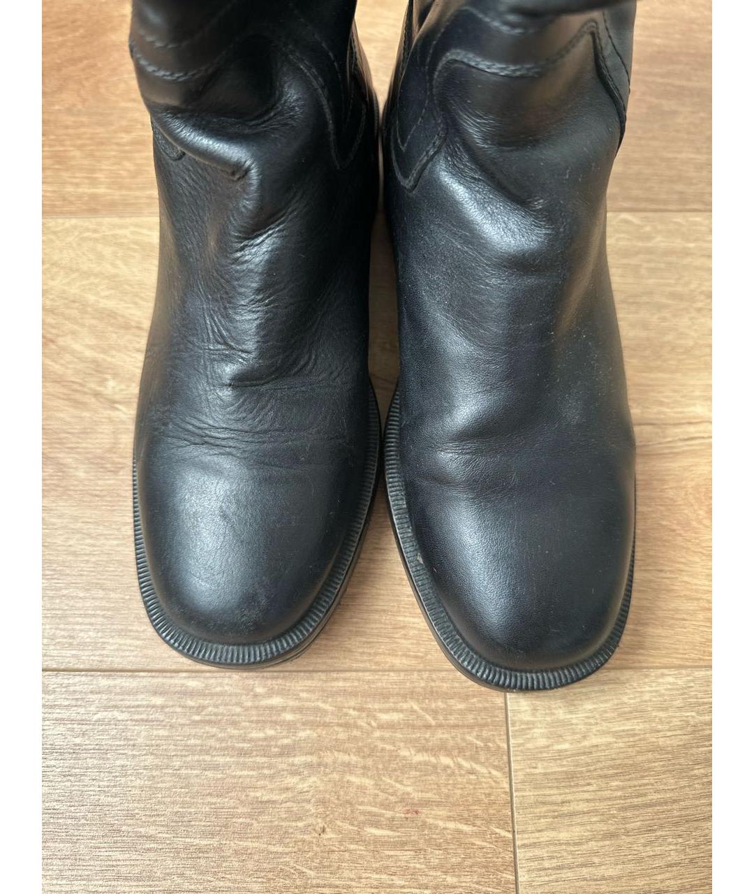 CHANEL Черные кожаные сапоги, фото 3