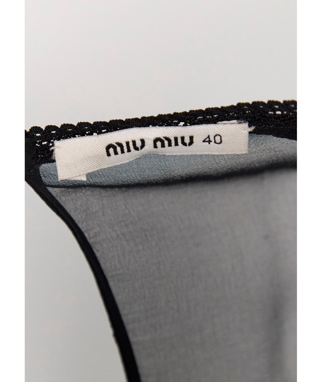 MIU MIU Черное шелковое коктейльное платье, фото 4