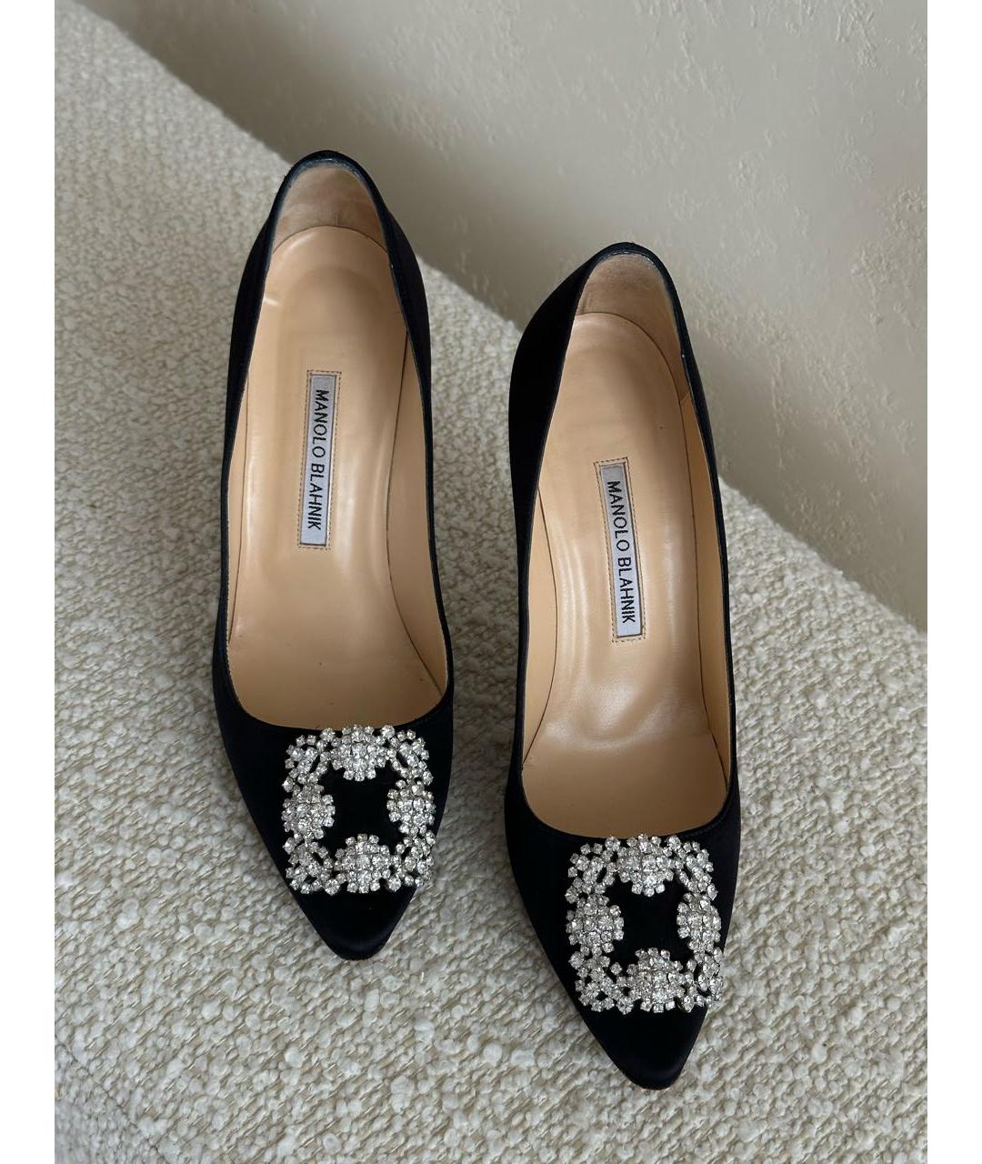 MANOLO BLAHNIK Черные текстильные туфли, фото 3