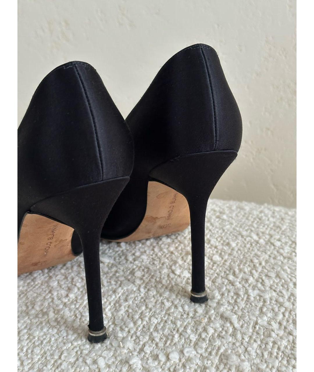 MANOLO BLAHNIK Черные текстильные туфли, фото 5