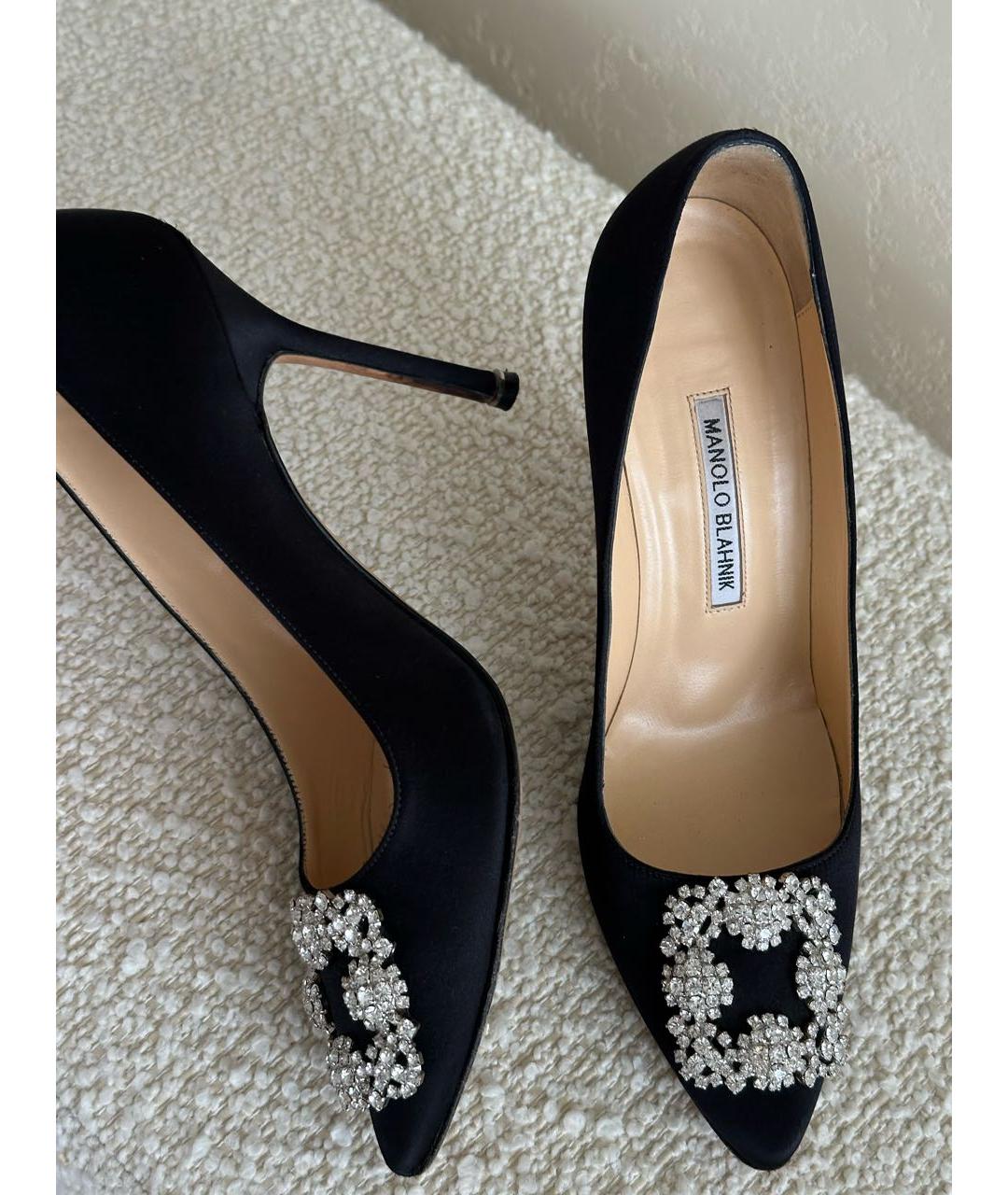 MANOLO BLAHNIK Черные текстильные туфли, фото 4
