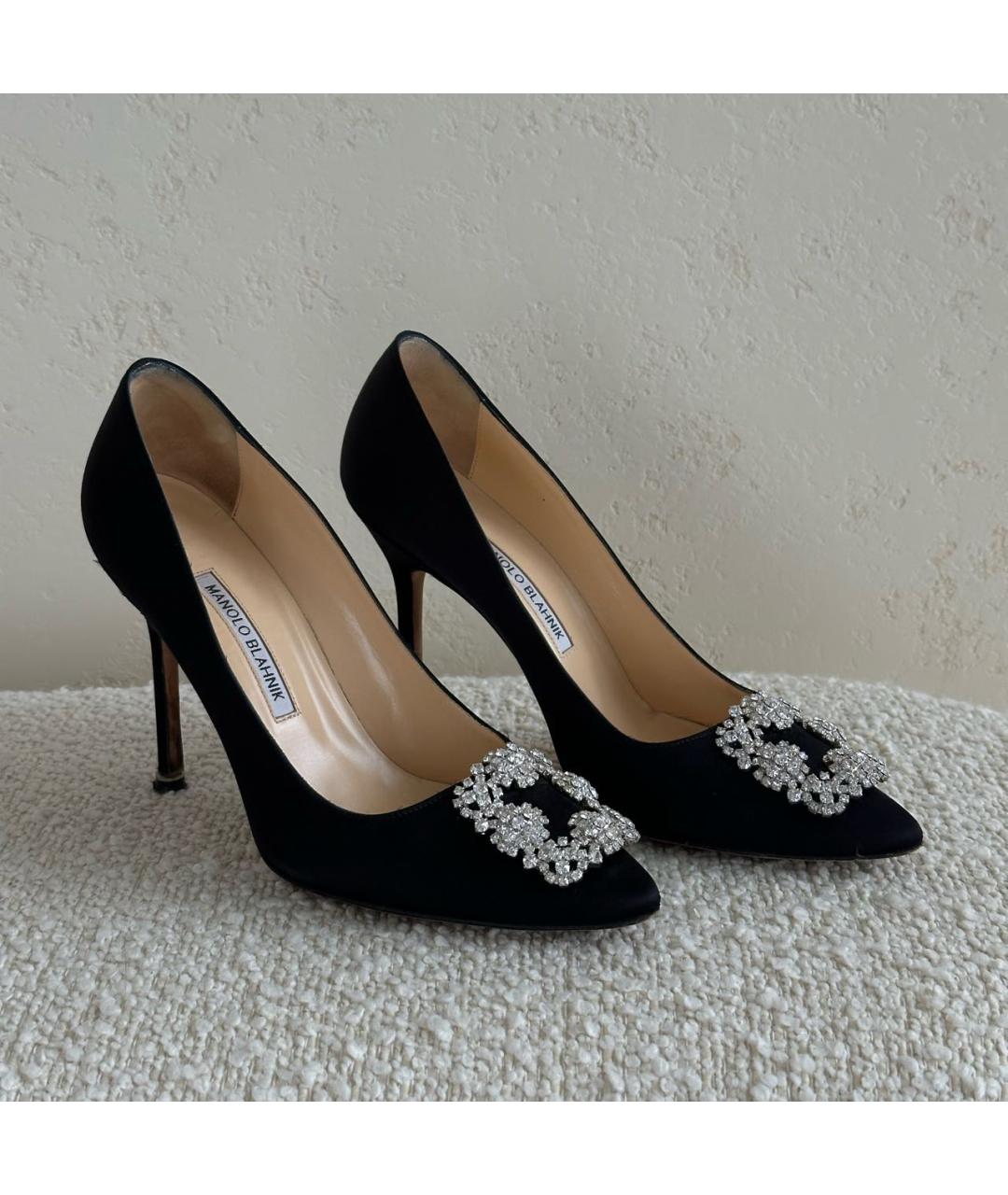 MANOLO BLAHNIK Черные текстильные туфли, фото 2