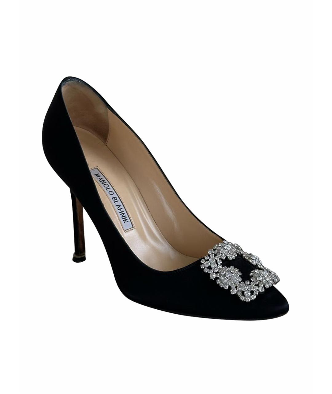 MANOLO BLAHNIK Черные текстильные туфли, фото 1