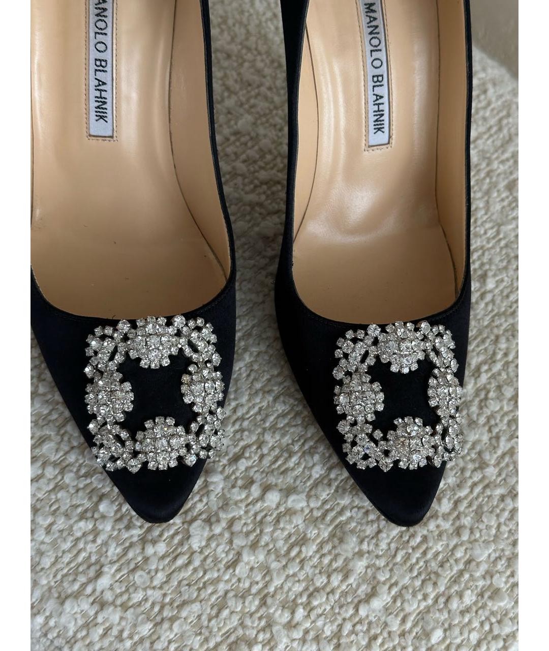 MANOLO BLAHNIK Черные текстильные туфли, фото 6