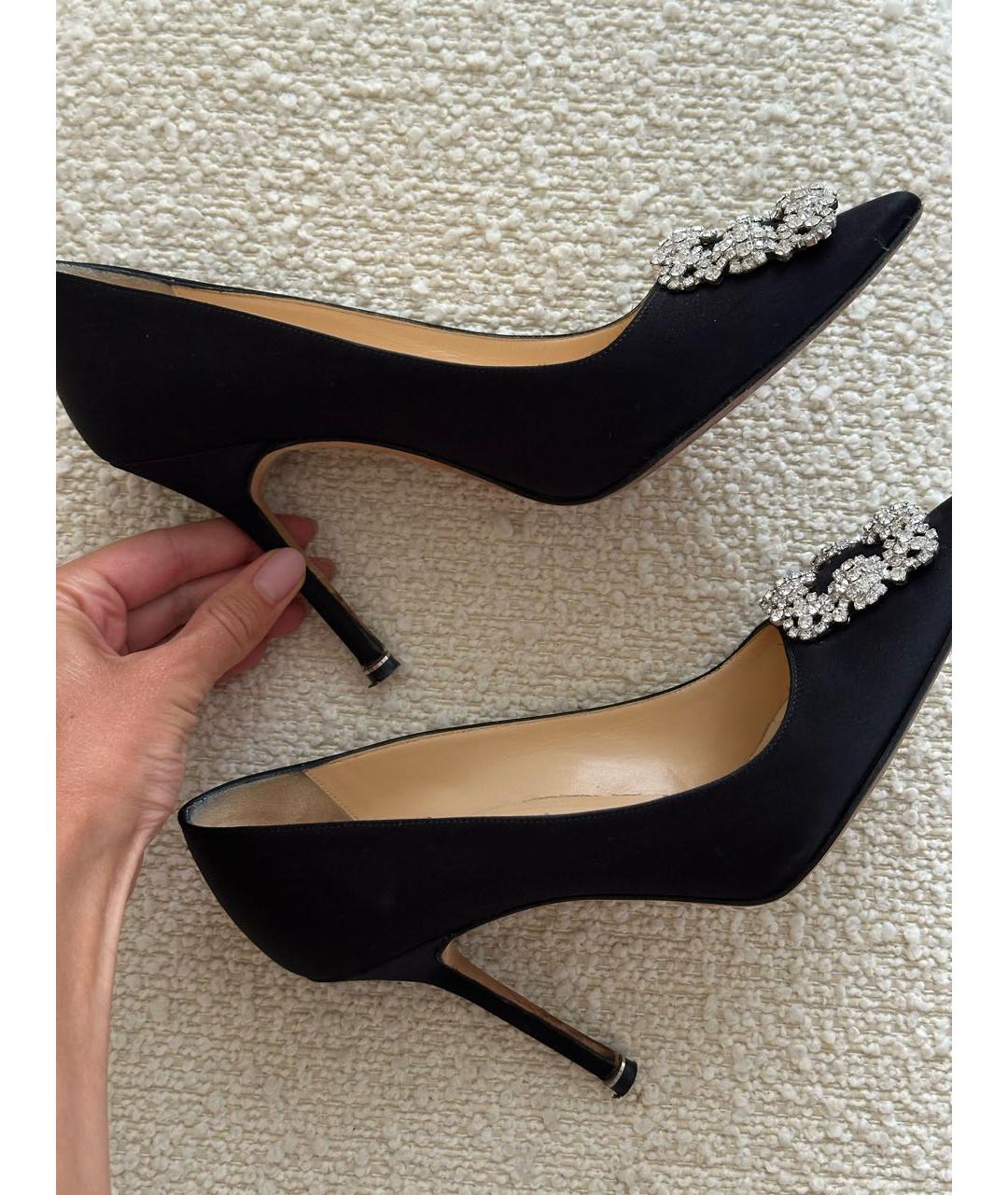 MANOLO BLAHNIK Черные текстильные туфли, фото 8