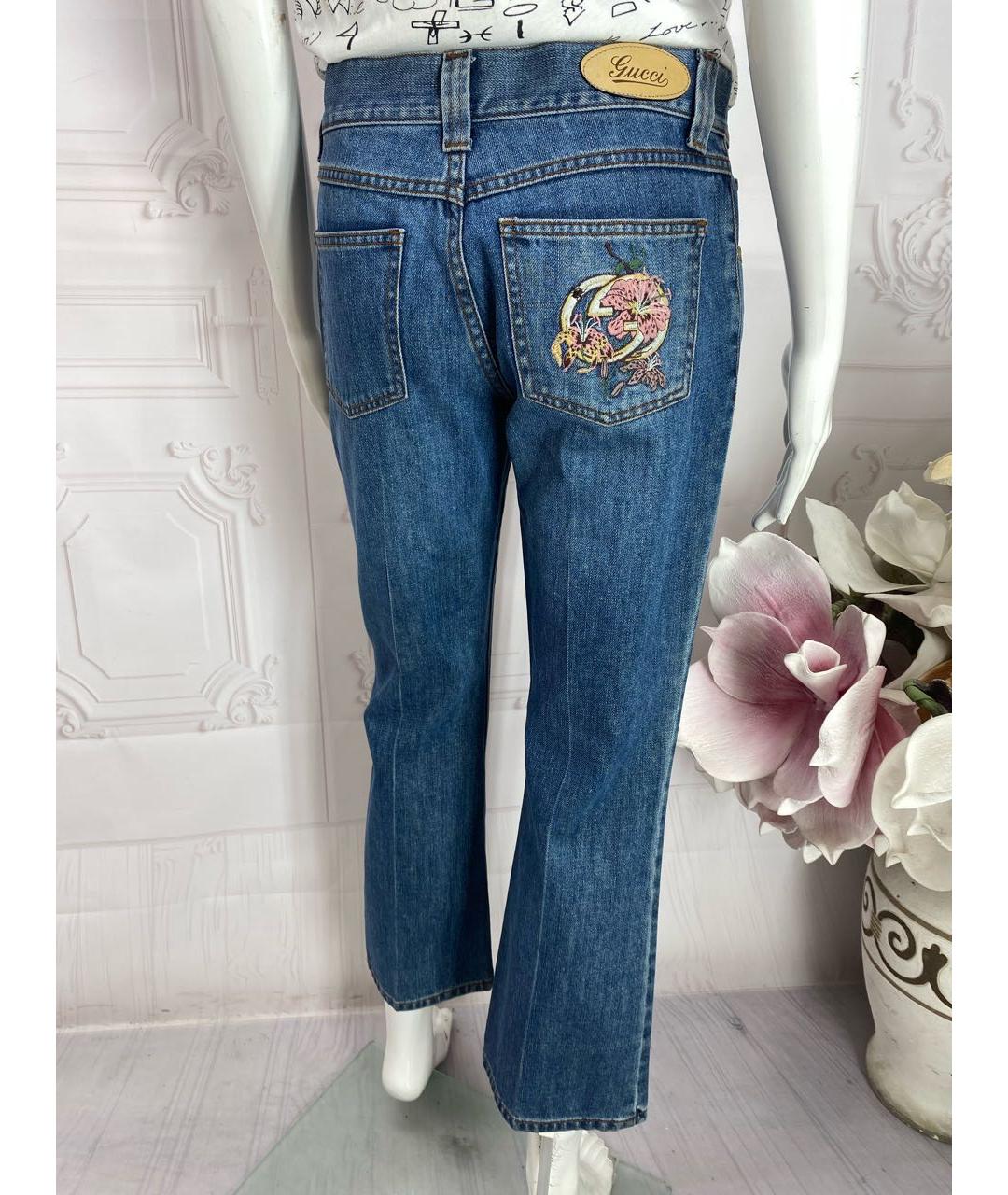 GUCCI Хлопковые джинсы клеш, фото 2