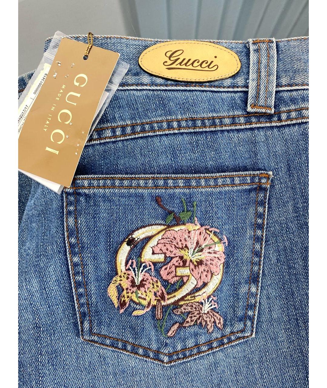 GUCCI Хлопковые джинсы клеш, фото 4