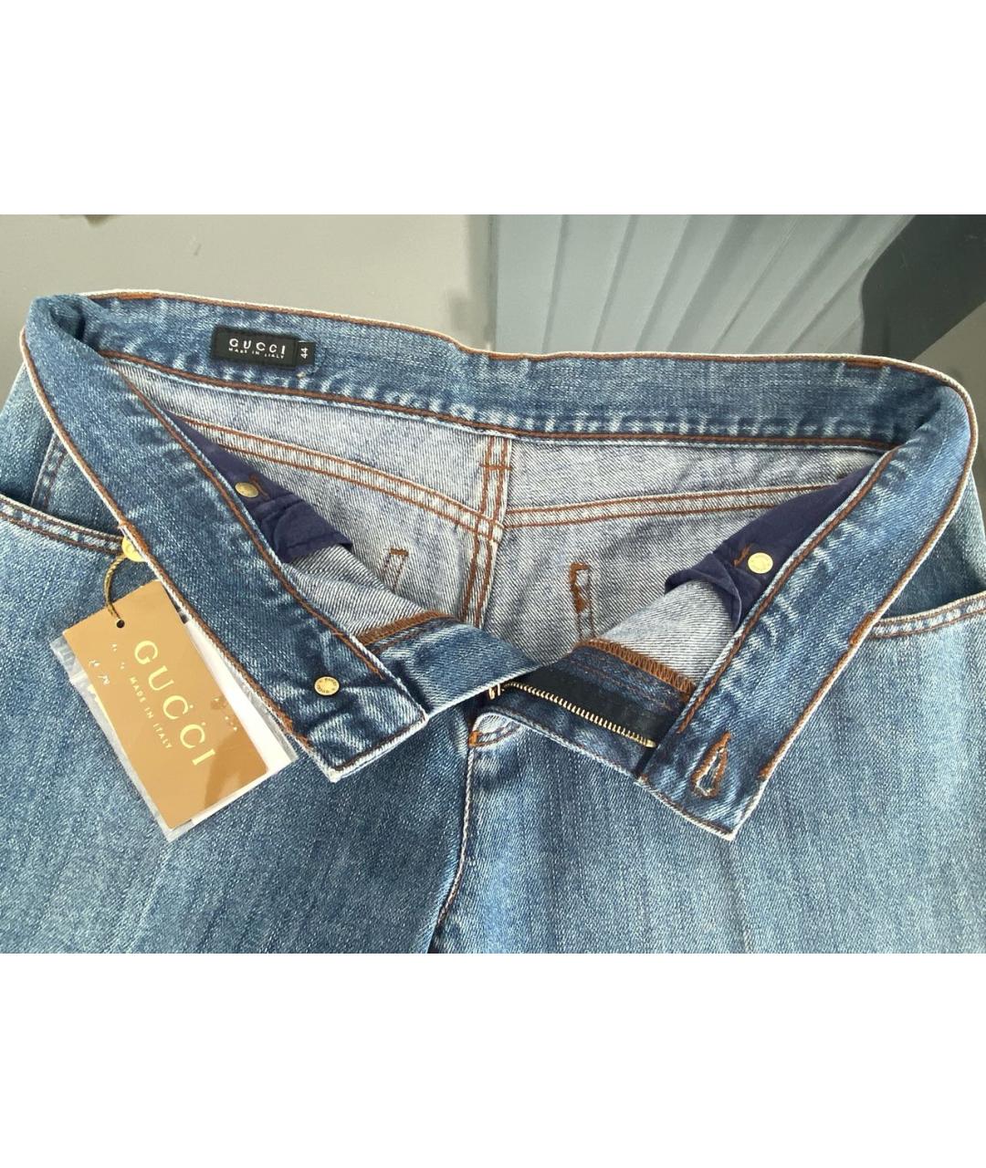 GUCCI Хлопковые джинсы клеш, фото 3