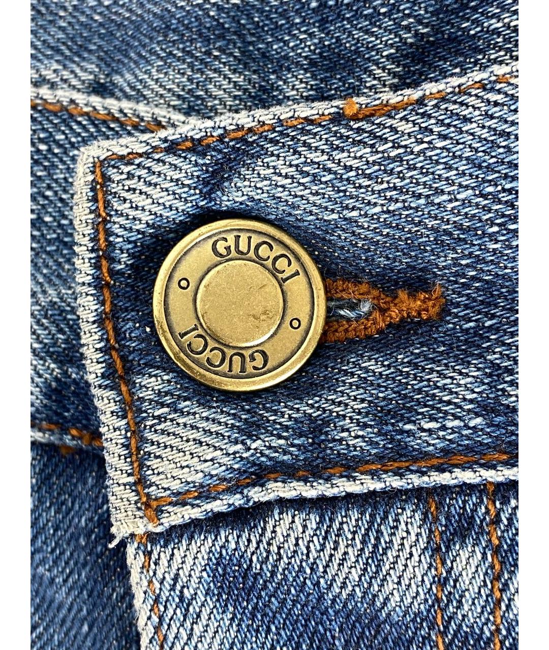 GUCCI Хлопковые джинсы клеш, фото 7