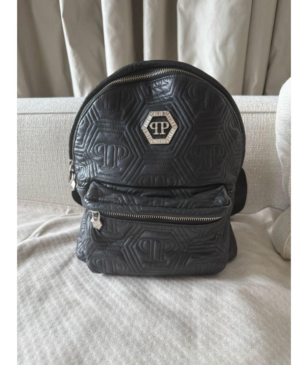 PHILIPP PLEIN Черный кожаный рюкзак, фото 8
