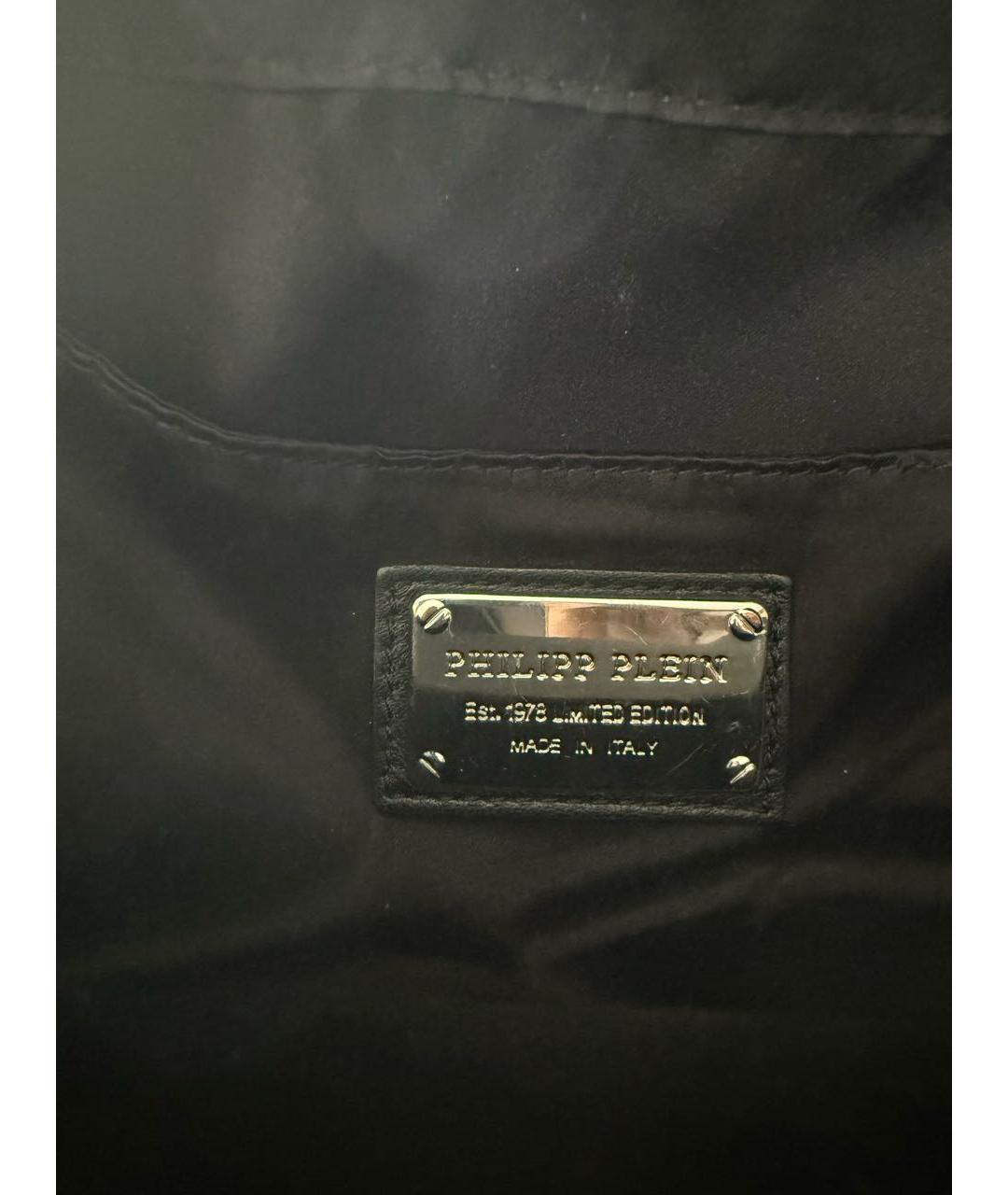 PHILIPP PLEIN Черный кожаный рюкзак, фото 4
