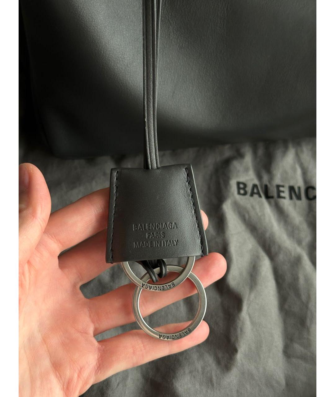 BALENCIAGA Антрацитовая кожаная сумка через плечо, фото 5