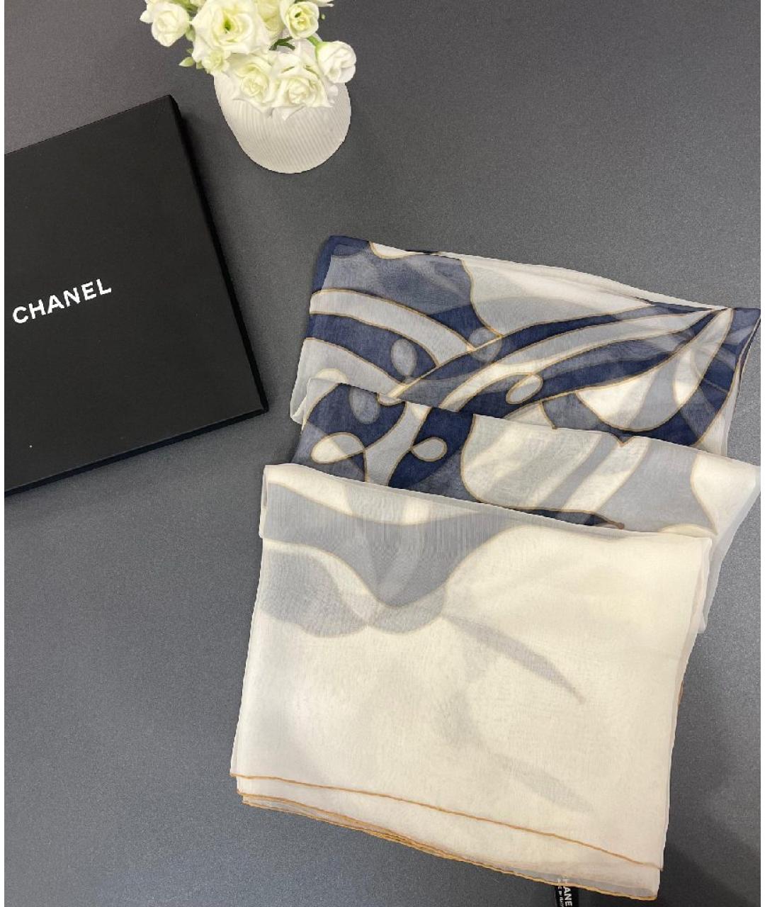 CHANEL Мульти шелковый шарф, фото 9