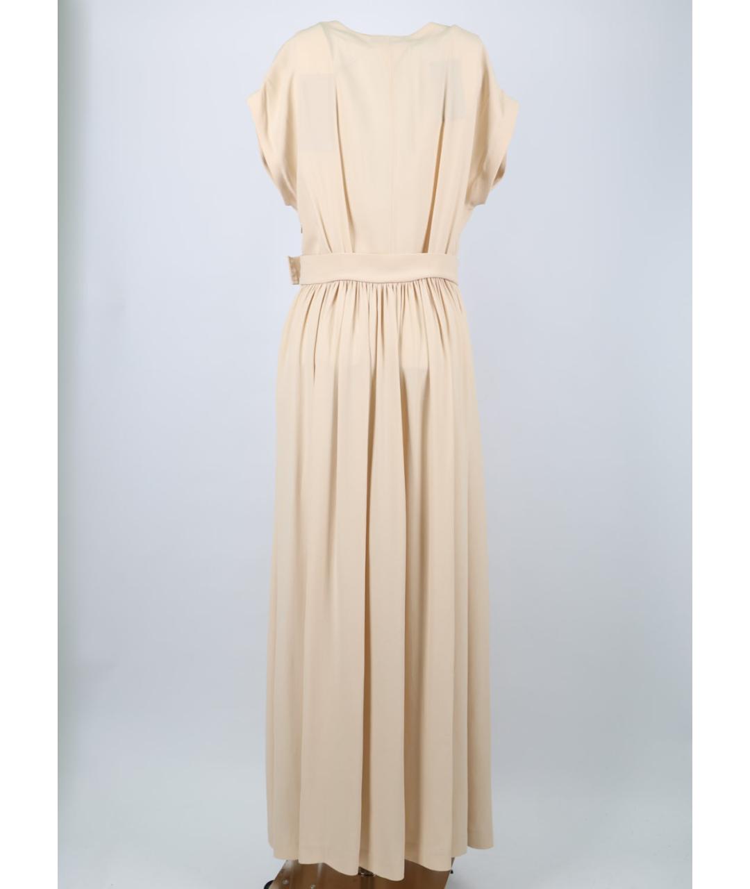 MAX MARA Бежевое вискозное повседневное платье, фото 5