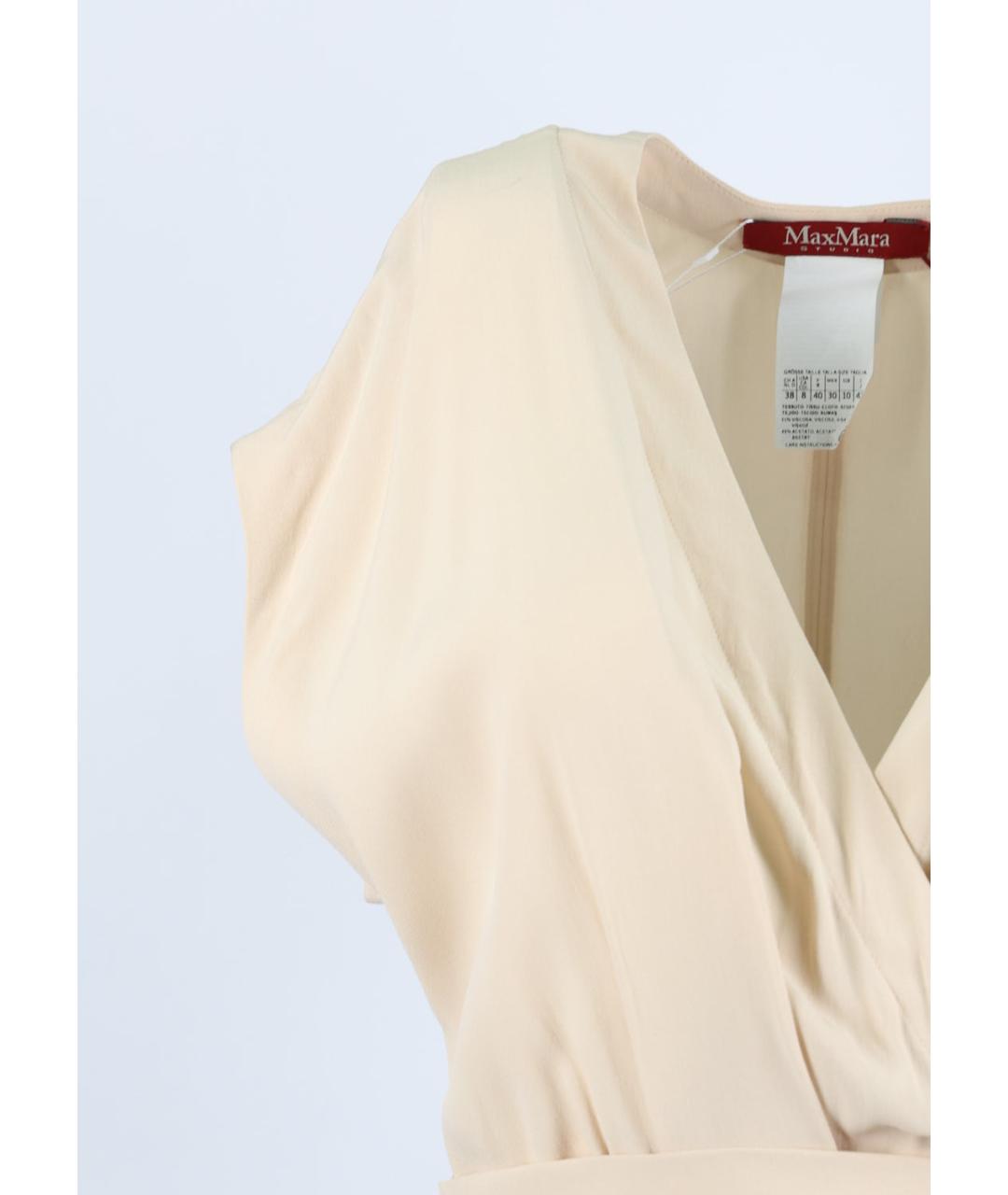 MAX MARA Бежевое вискозное повседневное платье, фото 2